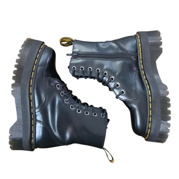 Dr. Martens Jadon KV01V 8-Eye Black Platform Combat Boots Chunky Women Size 5 - Picture 5 of 11